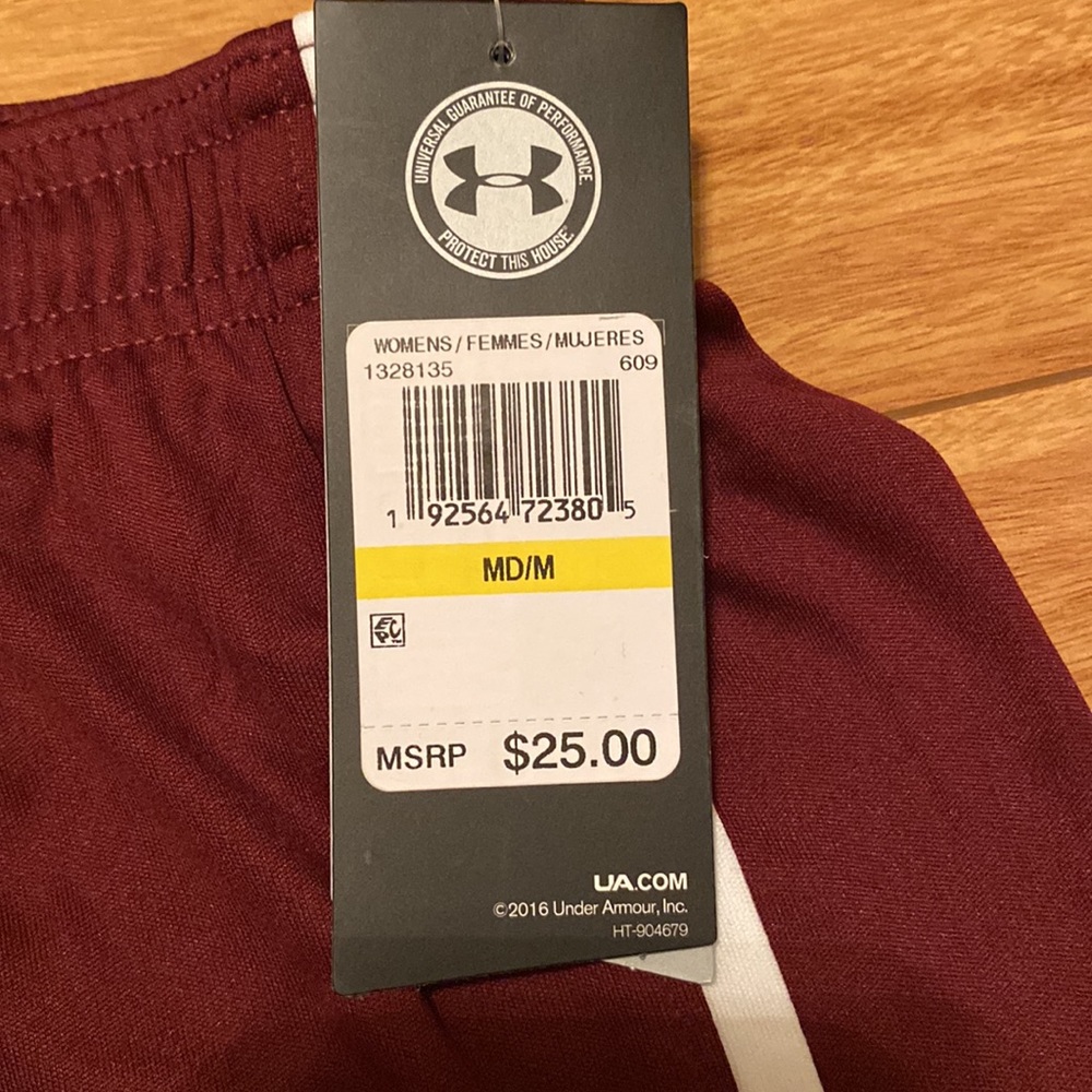 NWT SALE women’s Under Armour burgundy athletic shorts, size M - Picture 3 of 8